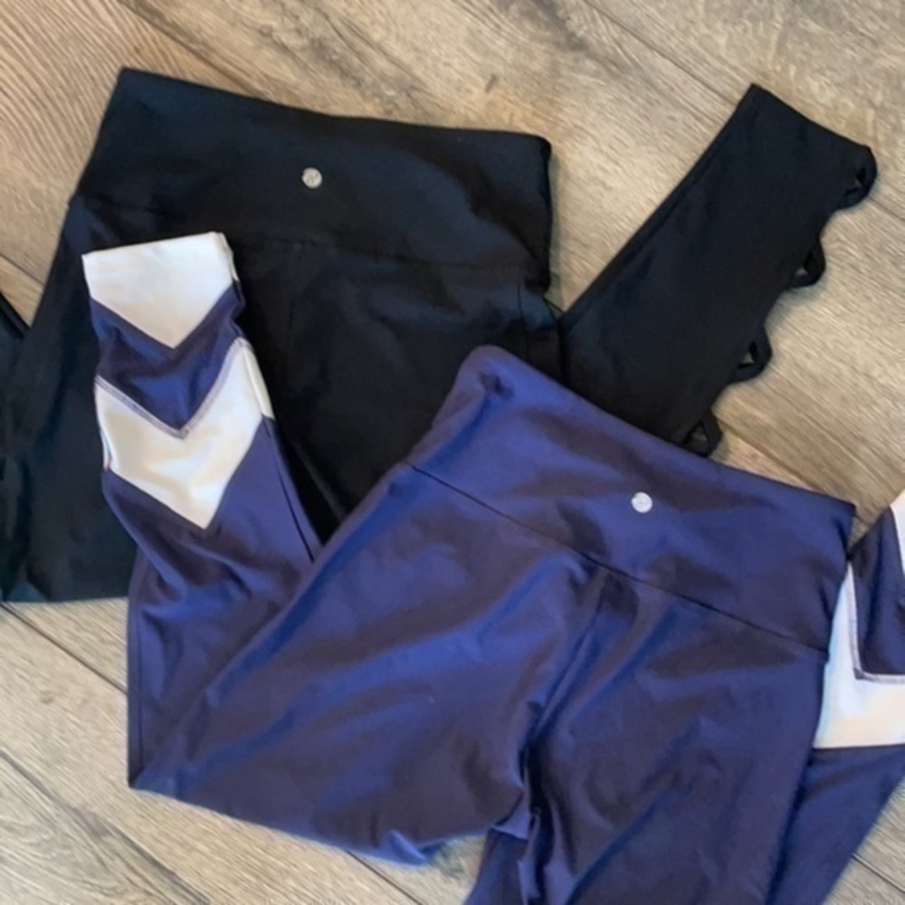 Bally Fitness leggins 2 pair! small black & navy